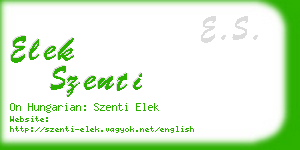 elek szenti business card